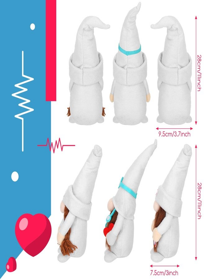 Lineshading 3 Pcs Christmas Nurse Doctor Home Gnome Figurines Plush Decoration Swedish Gnomes Ornaments Decor Hospital Office Decorations Gifts for Christmas Nurse Doctor Home Table - Image 2